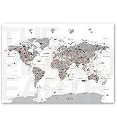 Amazon | 7e8デザイン 世界地図 (白) サイズ B1 (額縁なし/日本語